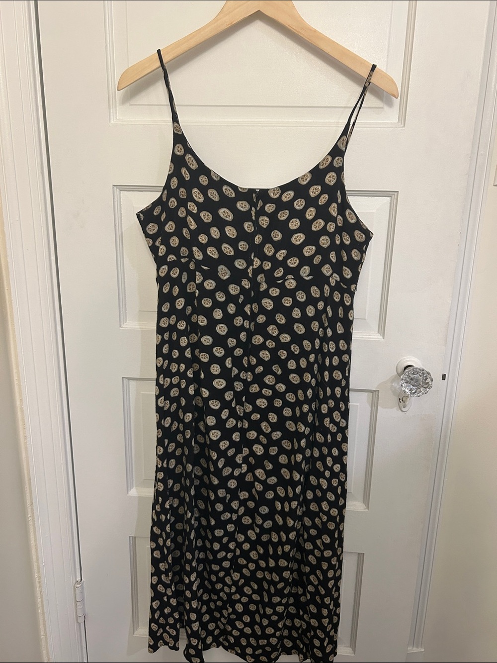 🛍 2/$18 Rabbit Rabbit Rabbit Black Midi Dress with Beige Dot Pattern - Picture 3 of 6